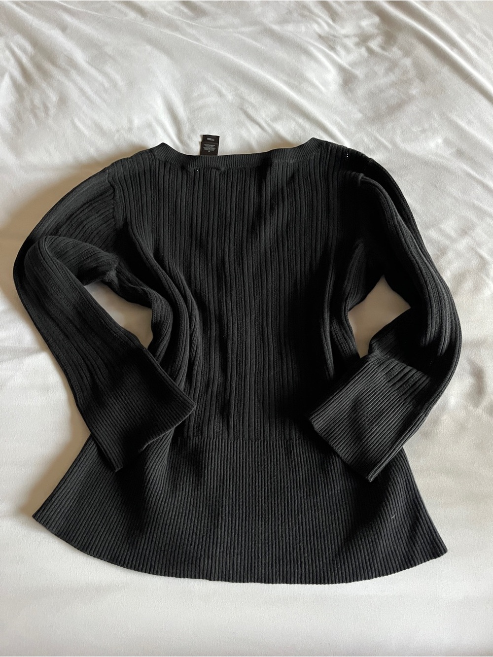 Axcess Black Ribbed Button-Front Long Sleeve Top - Picture 12 of 16